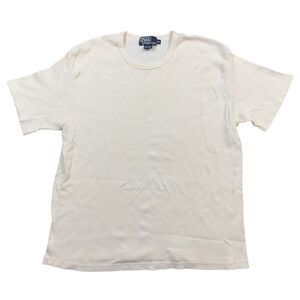 Polo Ralph Lauren Shirt Men's XL Cream Cotton Pullover Short Sleeve Crew Neck